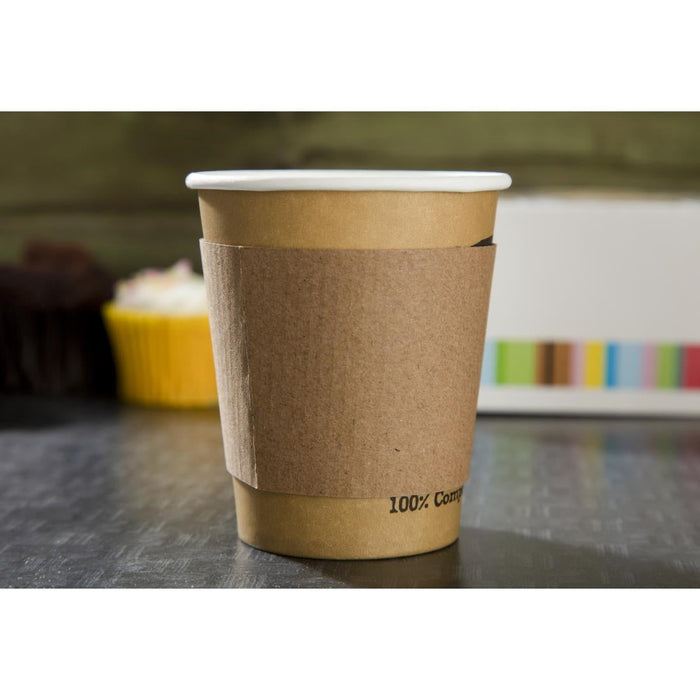 Fiesta Recyclable Corrugated Cup Sleeves for 8oz Cup (1000 Pack) Fiesta Recyclable