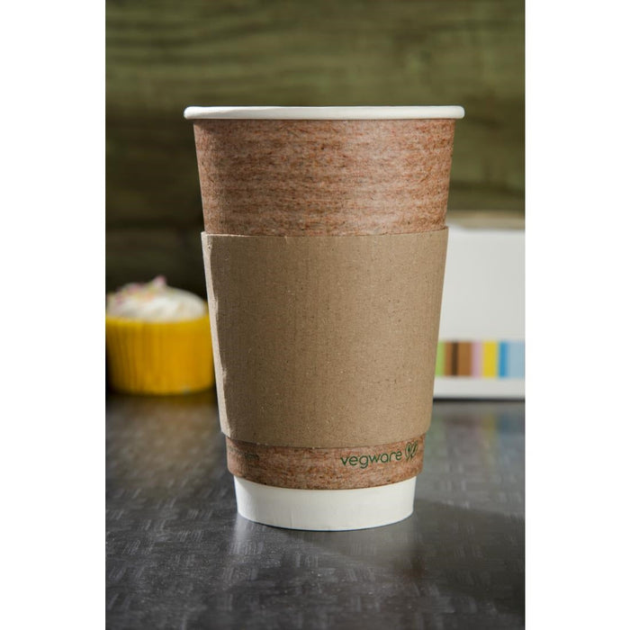 Fiesta Recyclable Corrugated Cup Sleeves for 12/16oz Cups (1000 Pack) Fiesta Recyclable