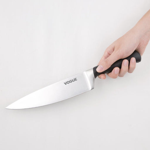 Vogue Soft Grip Chef Knife Black 20cm Vogue