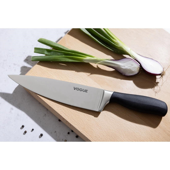 Vogue Soft Grip Chef Knife Black 20cm Vogue