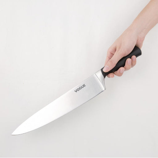 Vogue Soft Grip Chef Knife Black 25.5cm Vogue