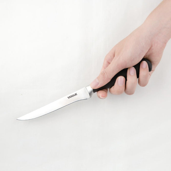 Vogue Soft Grip Boning Knife Black 12.8cm Vogue