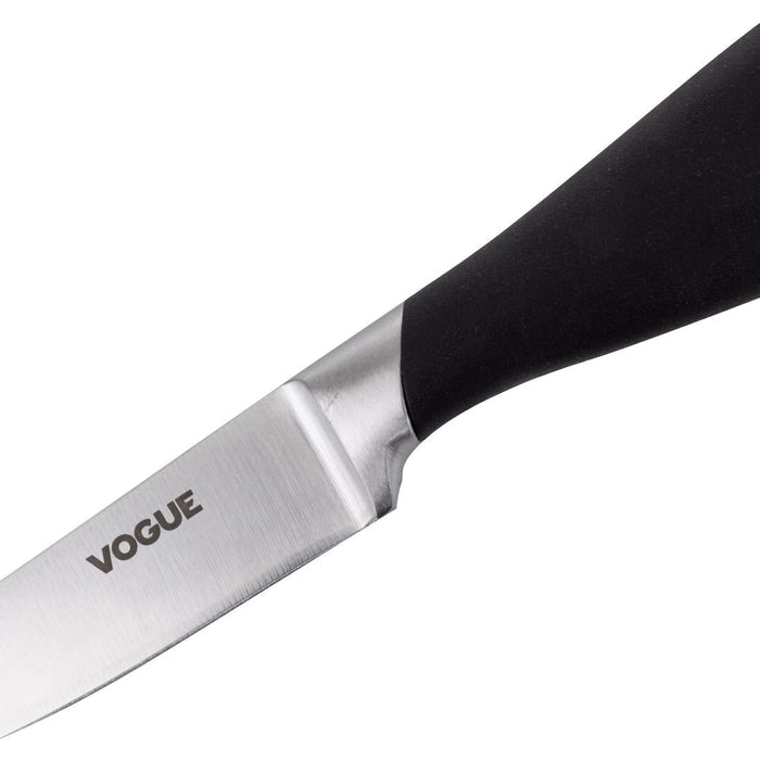 Vogue Soft Grip Paring Knife Black 8.5cm Vogue