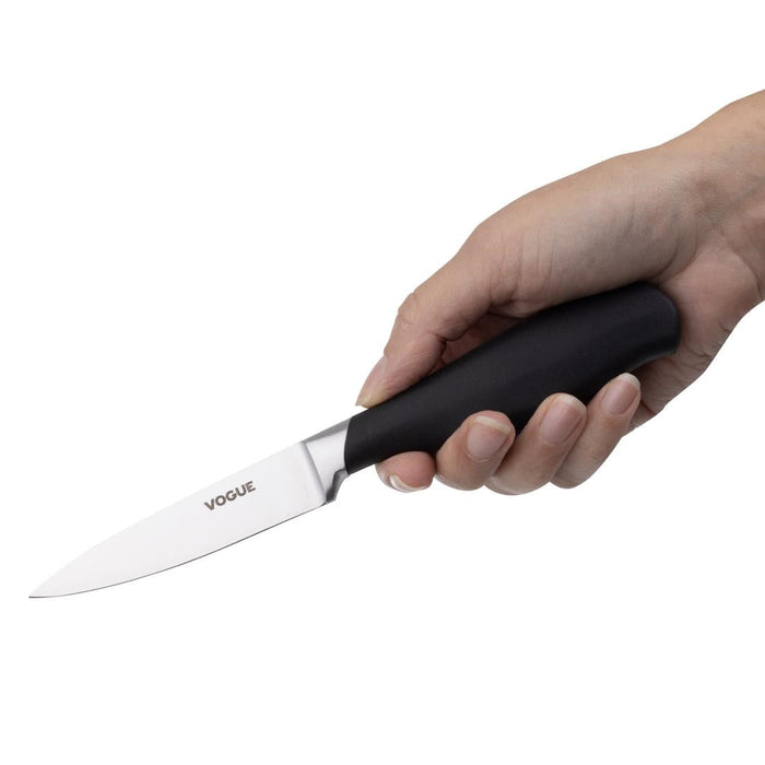 Vogue Soft Grip Paring Knife Black 8.5cm Vogue