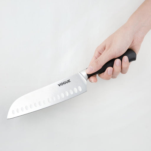 Vogue Soft Grip Santoku Knife Black 18cm Vogue