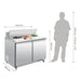 Polar U-Series Double Door Prep Counter Fridge 405Ltr Polar
