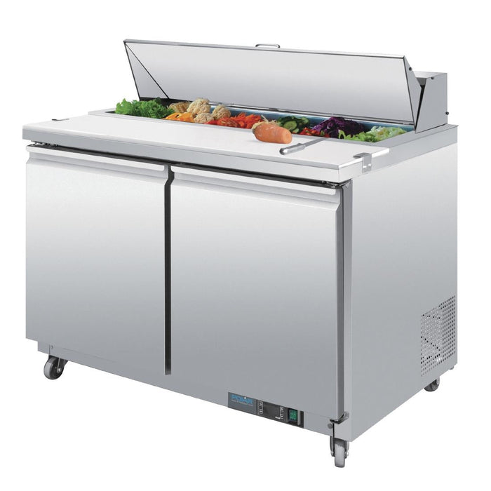 Polar U-Series Double Door Prep Counter Fridge 405Ltr Polar