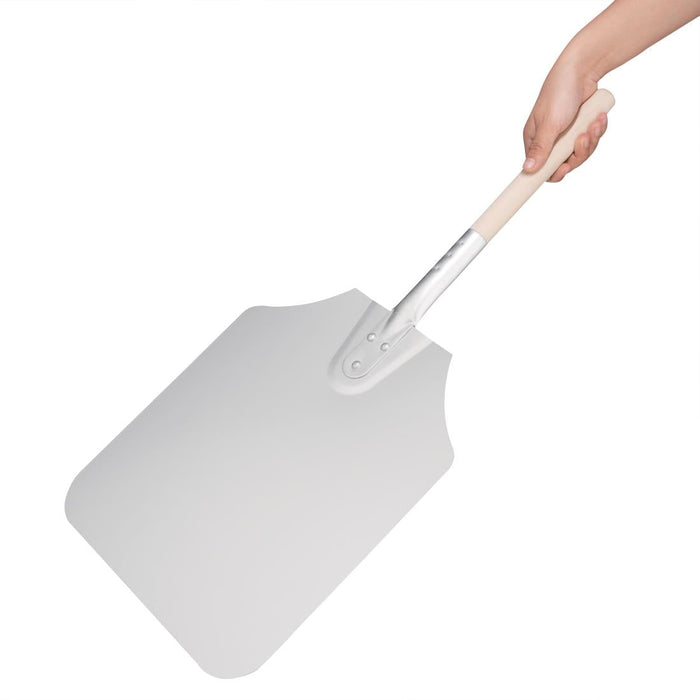 Vogue Wood Handle Aluminium Pizza Peel 31x36cm Vogue
