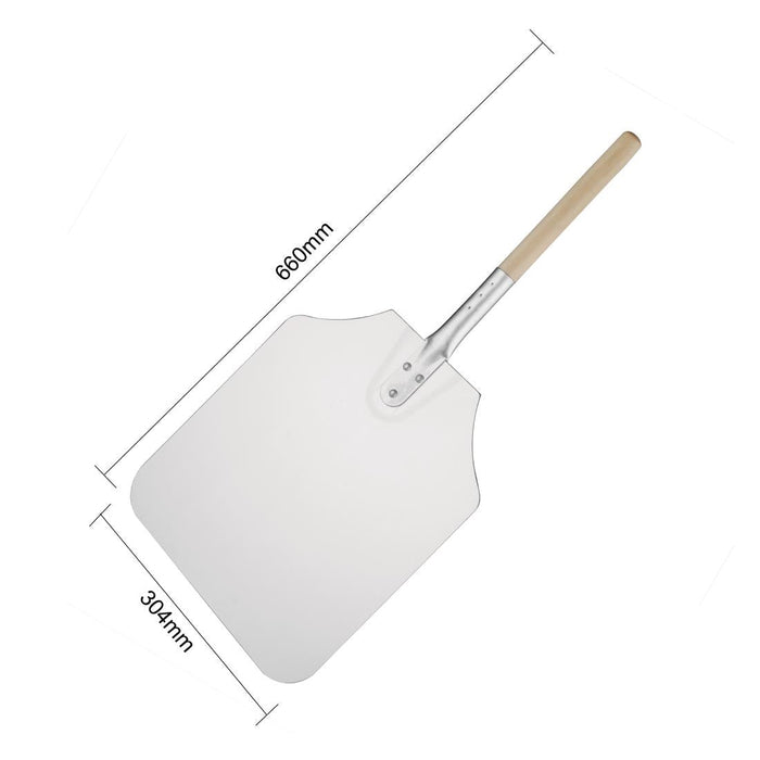 Vogue Wood Handle Aluminium Pizza Peel 31x36cm Vogue
