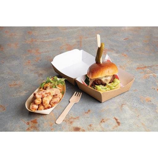 Colpac Compostable Kraft Burger Boxes Small 108mm (250 Pack) Colpac