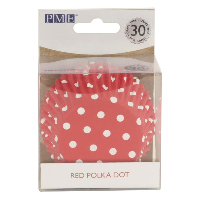 PME Cupcake Foil Lined Baking Cases Polka Dot (30 Pack) PME