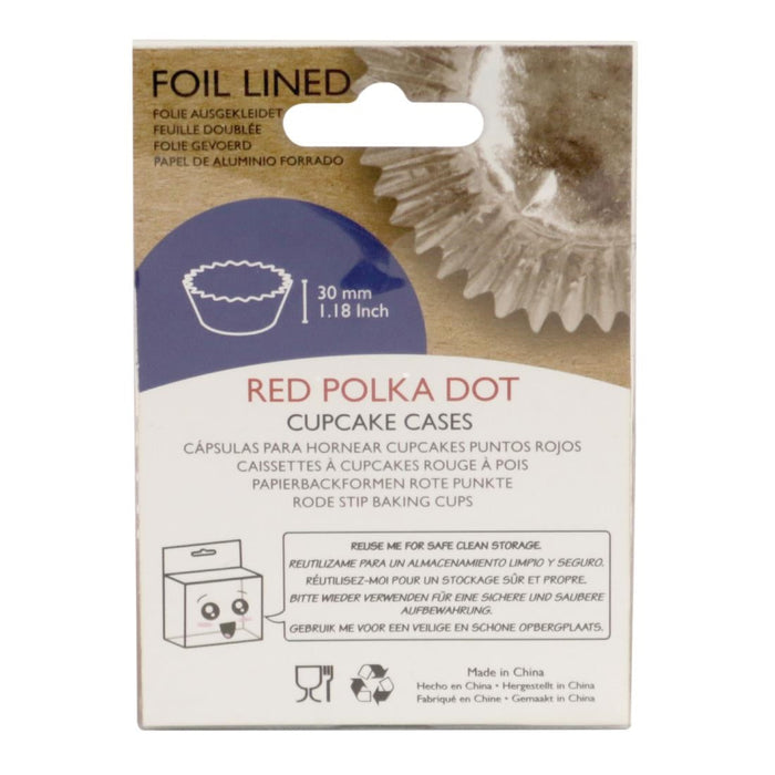 PME Cupcake Foil Lined Baking Cases Polka Dot (30 Pack) PME