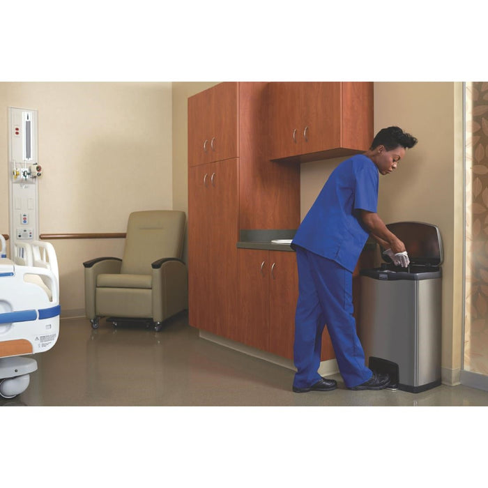 Rubbermaid Slim Jim Step-On Pedal Bin Stainless Steel 50Ltr Slim Jim