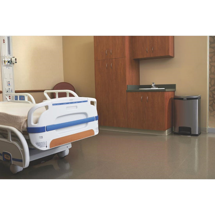 Rubbermaid Slim Jim Step-On Pedal Bin Stainless Steel 50Ltr Slim Jim