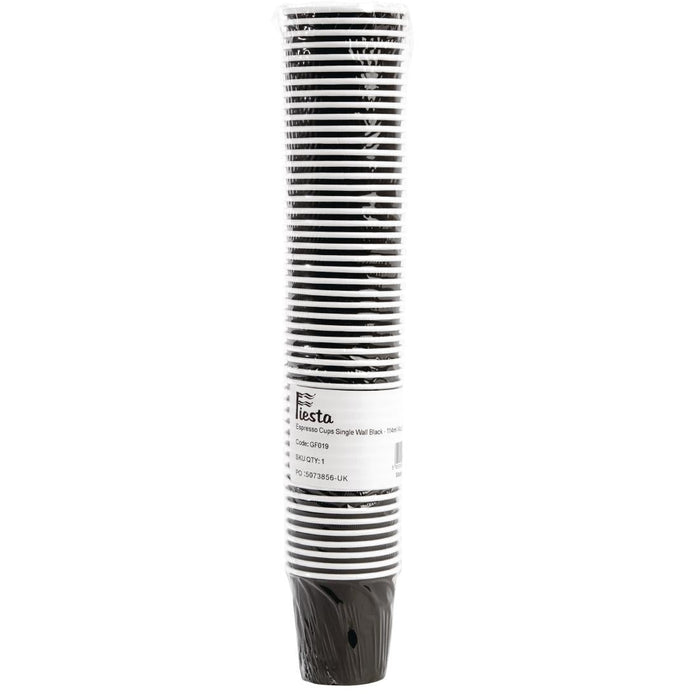 Fiesta Recyclable Espresso Cups Single Wall Black (1000 Pack) Fiesta Recyclable