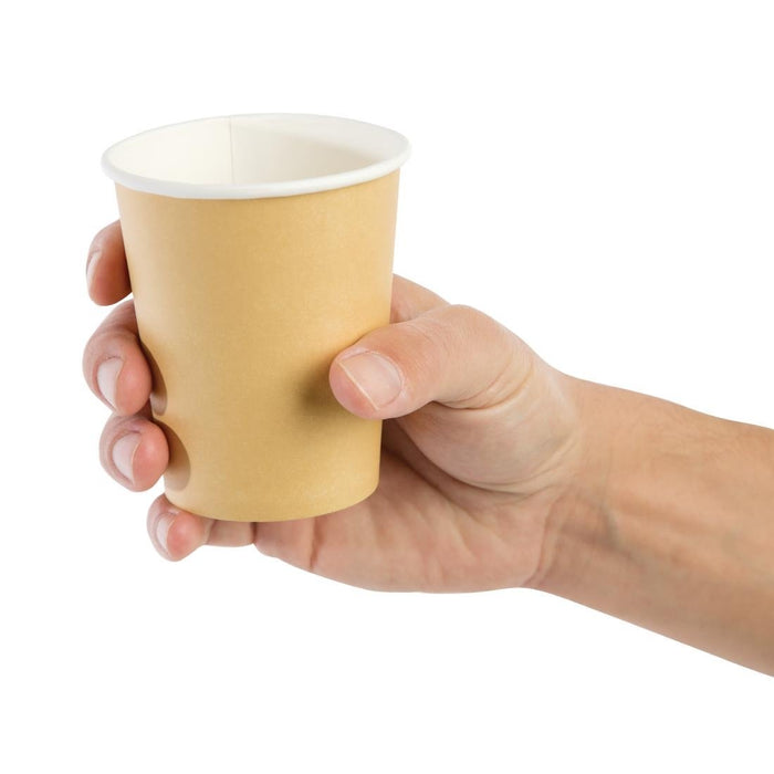 Fiesta Recyclable Coffee Cups Single Wall Kraft 225ml / 8oz (50 Pack) Fiesta Recyclable