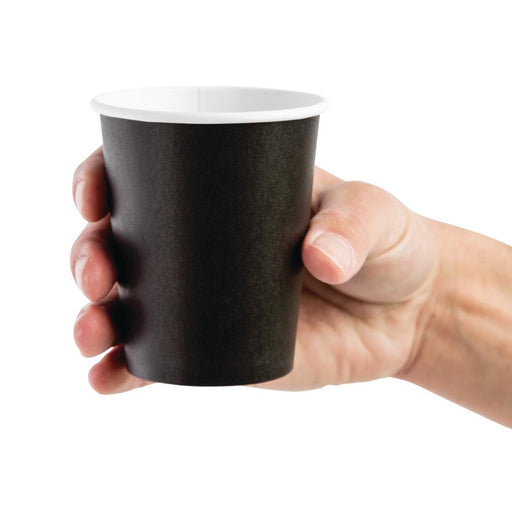 Fiesta Recyclable Coffee Cups Single Wall Black 225ml / 8oz (50 Pack) Fiesta Recyclable