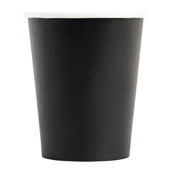 Fiesta Recyclable Coffee Cups Single Wall Black 225ml / 8oz (50 Pack) Fiesta Recyclable