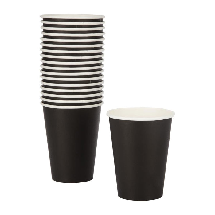 Fiesta Recyclable Coffee Cups Single Wall Black 340ml / 12oz (50 Pack) Fiesta Recyclable