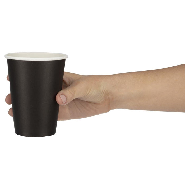 Fiesta Recyclable Coffee Cups Single Wall Black 340ml / 12oz (50 Pack) Fiesta Recyclable