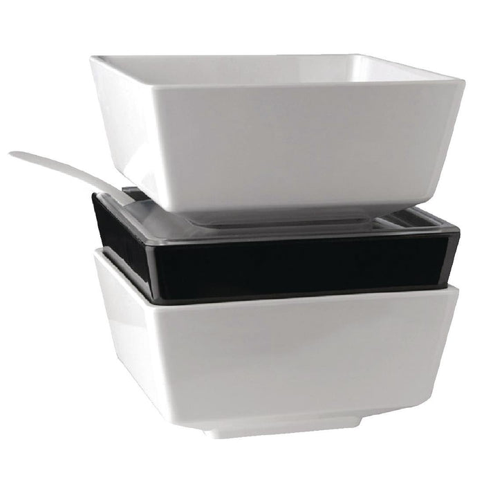APS Float Black Square Bowl 7in APS