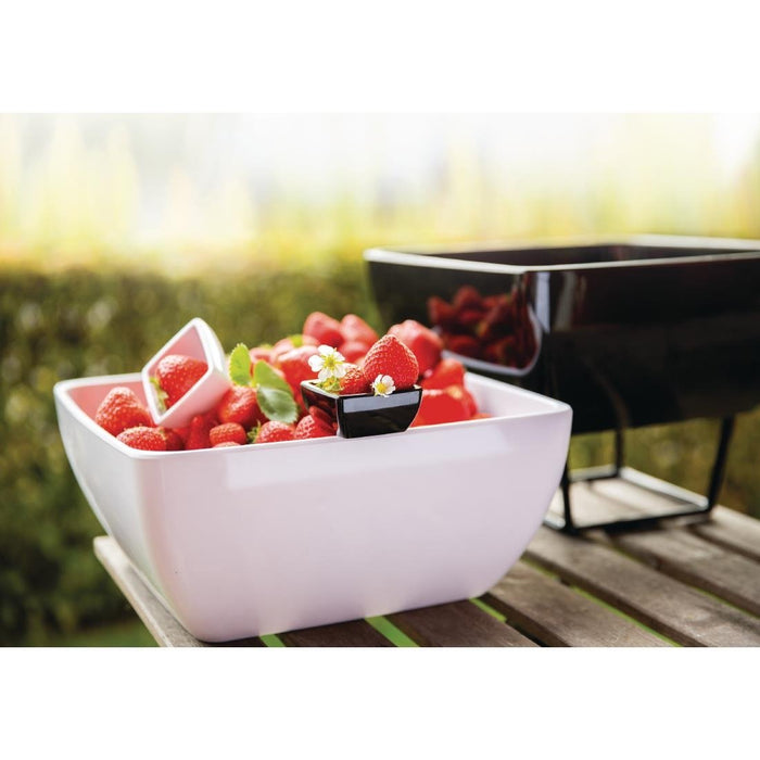 APS Pure Melamine Black Square Bowl 190mm APS