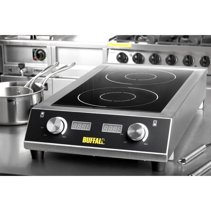 Buffalo Heavy Duty Double Induction Hob 7kW Buffalo