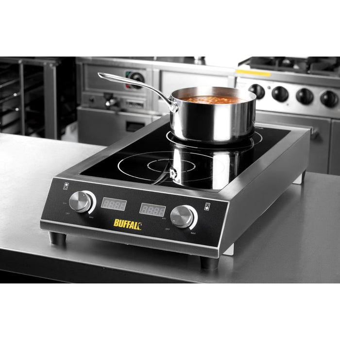 Buffalo Heavy Duty Double Induction Hob 7kW Buffalo