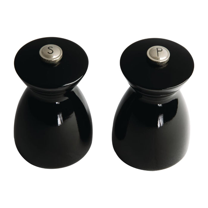 Olympia Salt and Pepper Mill Set Black and Chrome Olympia