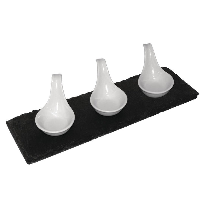 Olympia Natural Slate Rectangular Display Trays 300mm (4 Pack) Olympia