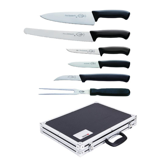 Chef Knife, Boning Knife, Paring Knife, Peeling Knife, Slicer, Carving Fork and Hard Case