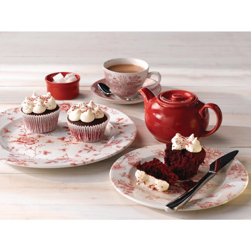 Churchill Vintage Prints Willow Georgian Teacup Cranberry 200ml (12 Pack) Churchill