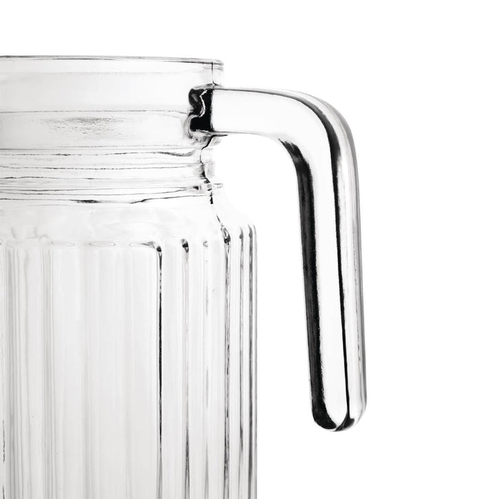 Olympia Ribbed Glass Jugs 1Ltr (6 Pack) Olympia