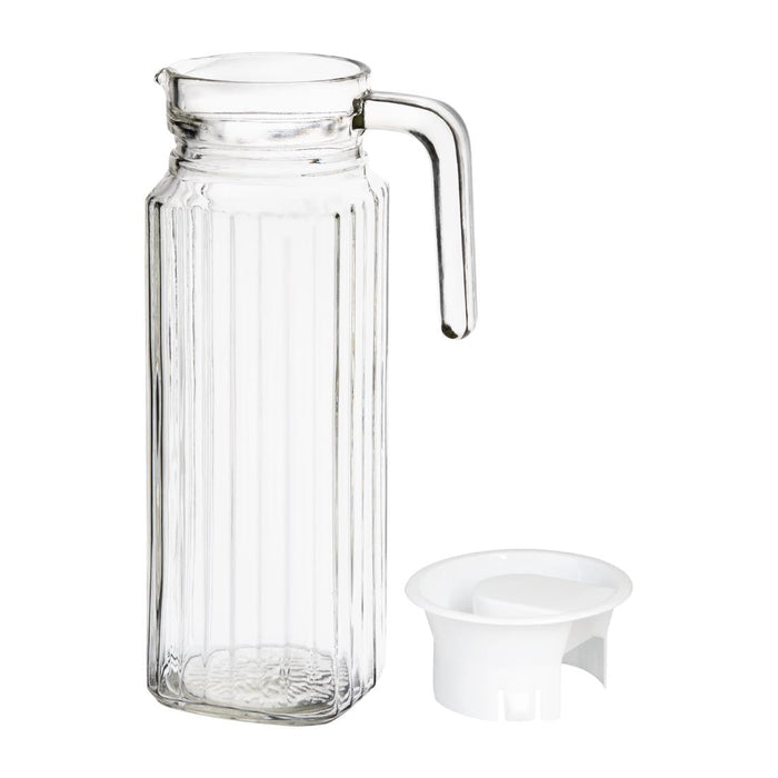 Olympia Ribbed Glass Jugs 1Ltr (6 Pack) Olympia