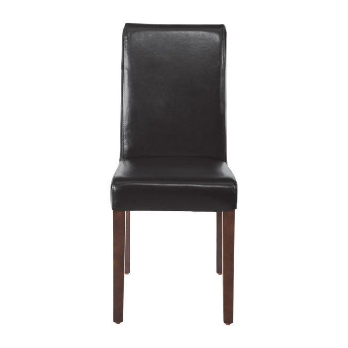 Bolero Faux Leather Dining Chair Black (2 Pack) Bolero