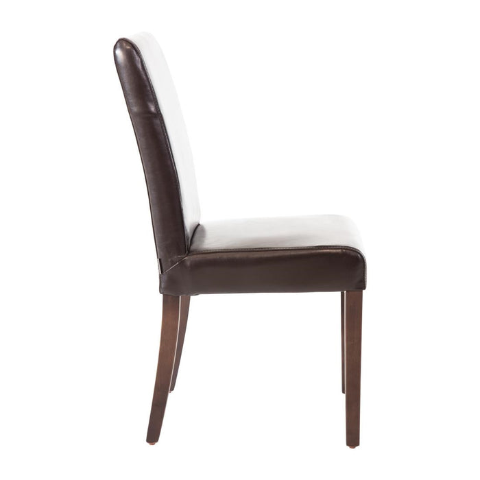 Bolero Faux Leather Dining Chairs Dark Brown (2 Pack) Bolero
