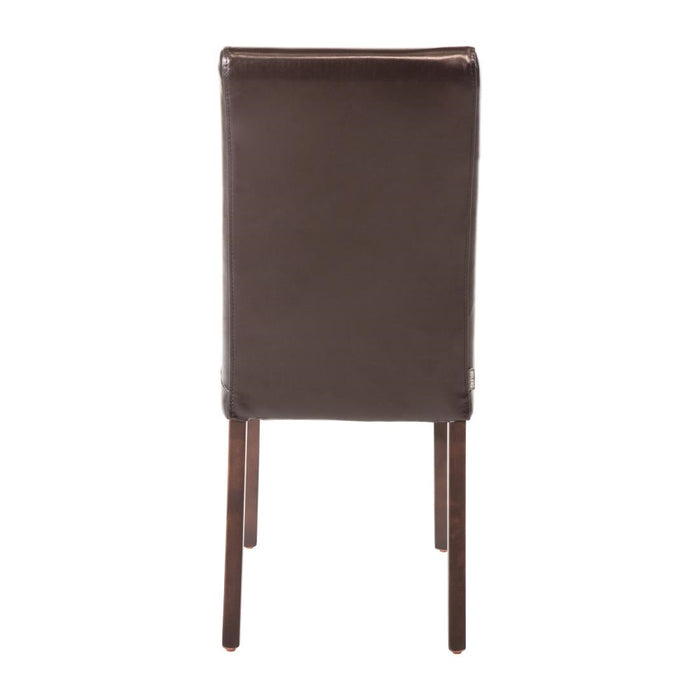 Bolero Faux Leather Dining Chairs Dark Brown (2 Pack) Bolero