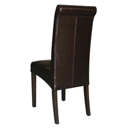 Bolero Curved Back Leather Chairs Dark Brown (2 Pack) Bolero