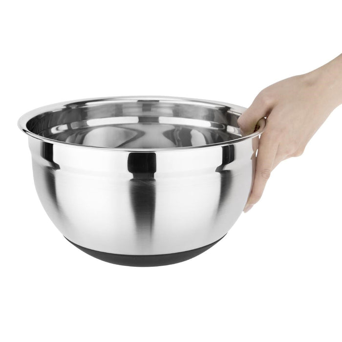 Vogue Stainless Steel Mixing Bowl with Silicone Base 5Ltr Vogue