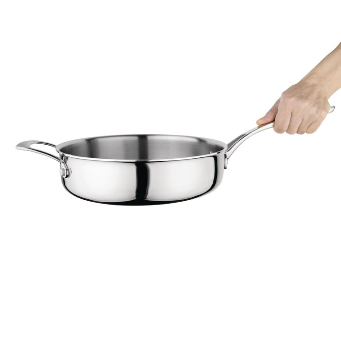 Vogue Stainless Steel & Aluminium Tri-Wall Sauté Pan 24cm Vogue