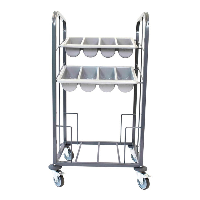 Craven Steel Two Tier Cutlery and Tray Dispense Trolley Craven