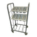 Material: Epoxy coated steel. Size: 1176(H) x 675(W) x 520(D)mm. Capacity: 100 trays / 60kg