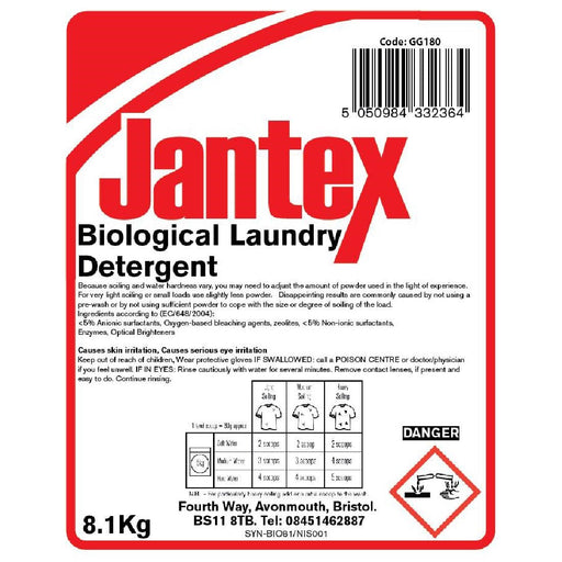 Jantex Biological Laundry Detergent Powder 8.1kg Jantex