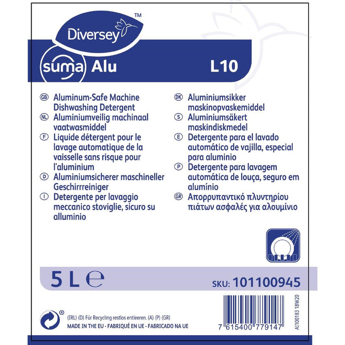 Suma Alu L10 Dishwasher Detergent Concentrate 5Ltr Diversey