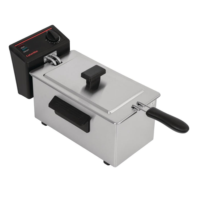 Caterlite Light Duty Single Tank Single Basket Countertop Electric Fryer 2kW Caterlite
