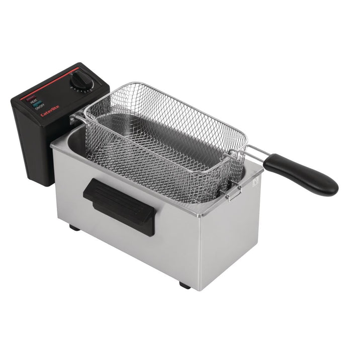 Caterlite Light Duty Single Tank Single Basket Countertop Electric Fryer 2kW Caterlite