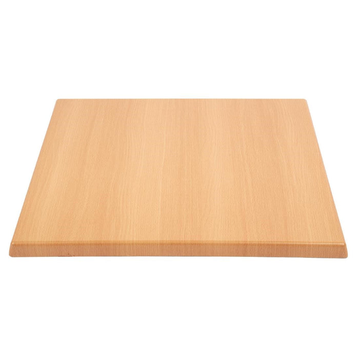 Bolero Pre-drilled Square Tabletop Beech Effect 600mm Bolero
