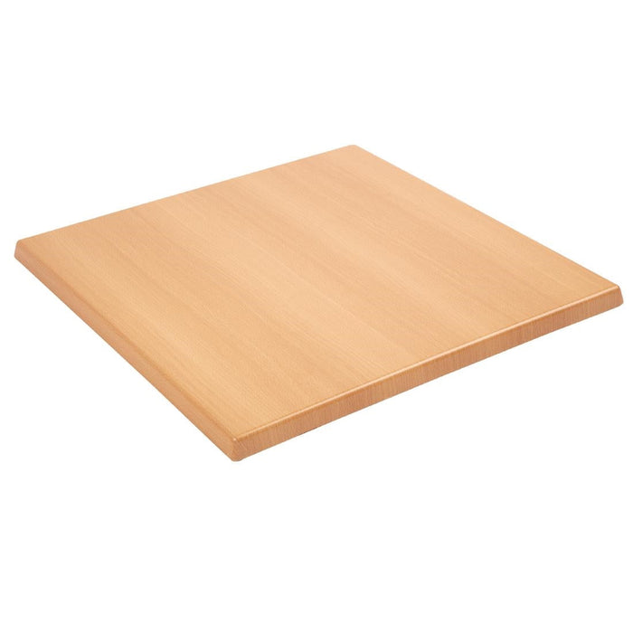 Bolero Pre-drilled Square Tabletop Beech Effect 600mm Bolero