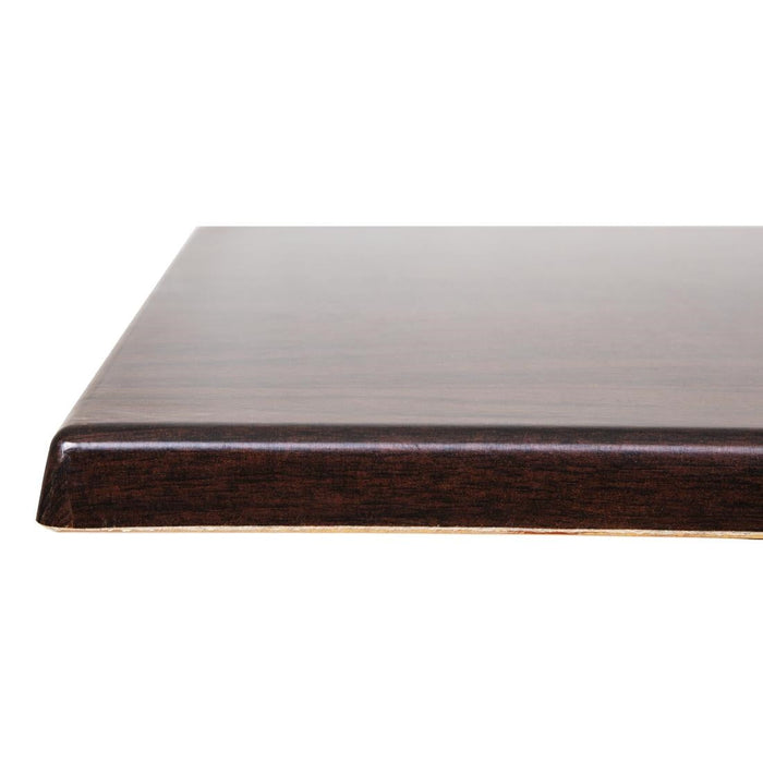 Bolero Pre-drilled Square Tabletop Dark Brown 600mm Bolero