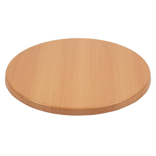 Bolero Pre-drilled Round Tabletop Beech Effect 600mm Bolero